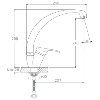 Смеситель для кухни Haiba HB4113-2 Хром — фото 2, Смесители для кухни