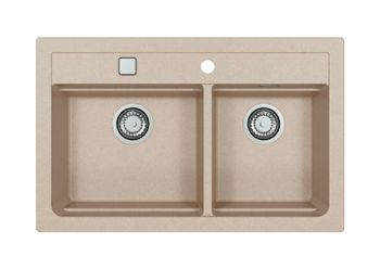 Мойка для кухни ALVEUS GRANITAL ATROX 50 TERRA - G22 в комплекте с сифоном 1132822, — фото 1, Кухонные мойки