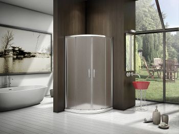 Душевой уголок Good Door Latte R-80-C-WE 80x80 профиль Белый стекло Grape — фото 3, Душевые уголки четверть круга