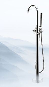 Смеситель для ванны Swedbe Spira 4002 Хром — фото 4, Смесители напольные