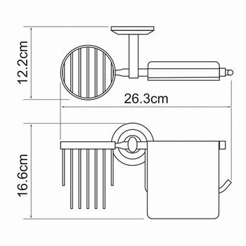 Аксесс Rhein K-6259O Держатель туалетной бумаги и освежителя, (блистер) , хром, WasserKRAFT — фото 4, Комплектующие для туалета