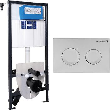 Инсталляция Bettoserb Sava Fix Slim SET40006468 для унитаза с клавишей смыва Хром матовый — фото 1, Инсталляции для унитазов