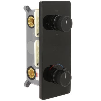 Душевая система ALMAes Tiber TVZ-8805 с термостатом Черная матовая — фото 4, Встраиваемые душевые комплекты