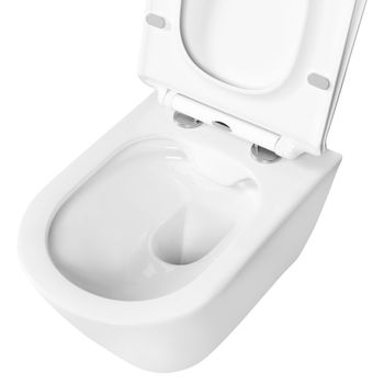 Унитаз подвесной безободковый AQUATEK АЛЬФА 520 x 370 x 330 мм, тонкое сиденье с механизмом плавного — фото 9, Подвесные унитазы