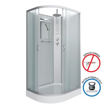 Душевая кабина Niagara Classic NG-3312-14RBKT (120х80х210) низкий поддон(13см),стекло матовое,3 мест — фото 2, Душевые кабины