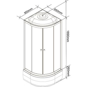 Душевая кабина Parly Bianco BM86 85х85 7854 без гидромассажа — фото 2, Душевые кабины