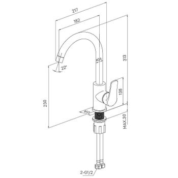 Смеситель для кухни Milardo Meal M01BNJ0M05 Сатин — фото 3, Смесители для кухни
