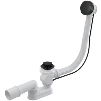 Слив-перелив Alcaplast A55BLACK полуавтомат Белый Черный матовый — фото 1, Сливы-переливы