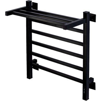 Электрический полотенцесушитель Comfysan Marte-K EC-5 60x50 012519 с полкой Черный матовый — фото 1, Электрические полотенцесушители