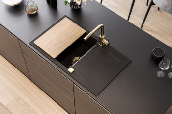 Мойка для кухни ALVEUS GRANITAL CADIT 40 CARBON - G91 860 X 500 1X в комплекте с сифоном 1132823, — фото 3, Кухонные мойки