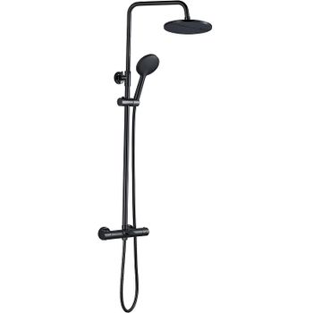 Душевая система Boch Mann Oglio B TS BM9649 с термостатом Черная — фото 1, Душевые стойки