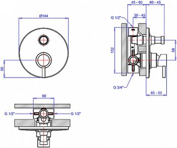 Смеситель для душа Margaroli Moderna RU2008AA01CR Хром — фото 2, Смеситель для душа