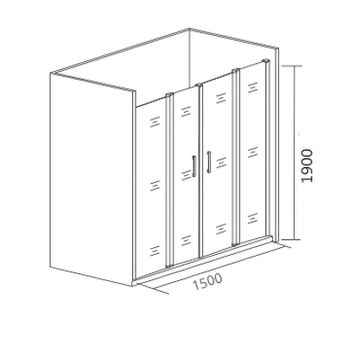 Душевая дверь Good Door Cofe WTW-TD-150-C-B 150 КФ00014 профиль Черный стекло прозрачное — фото 2, Раздвижные душевые двери