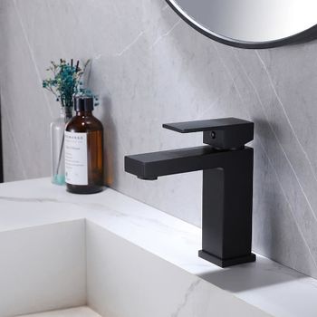 Смеситель для раковины Haiba HB10803-7 Черный матовый — фото 3, Смесители для раковины