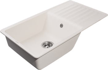 GRANFEST Мойка QUARZ 73 1-чаша+крыло 860*480мм белый арт.GF-ZW- — фото 2, Кухонные мойки