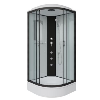 Душевая кабина Niagara Classic NG-6702-14G (100х100х215) средний поддон(26см),черный,стекло прозрачн — фото 1, Душевые кабины