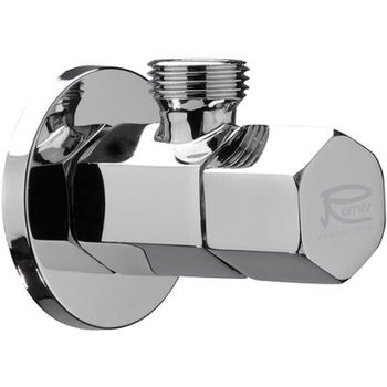 Запорный вентиль Remer 128E1210 Хром — фото 1, Комплектующие для туалета