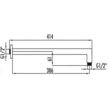 Кронштейн для верхнего душа Creavit A14 Хром — фото 2, Кронштейны для верхнего душа