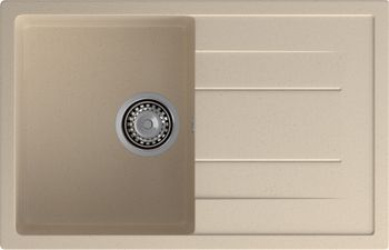 GRANFEST Мойка QUADRO 780L 1-чаша+крыло 770*495мм кашемир арт.GF- — фото 2, Кухонные мойки