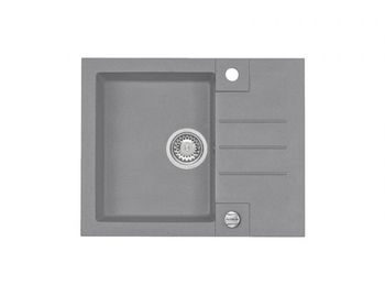 Мойка для кухни ROCK 30 GRANITAL ARCTIC-G11 595x475x160;1x с сифоном 1105296, — фото 1, Кухонные мойки