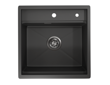 Granula-KS-5051, ЧЕРНЫЙ МАТОВЫЙ, стальная кухонная мойка KITCHEN SPACE — фото 1, Кухонные мойки