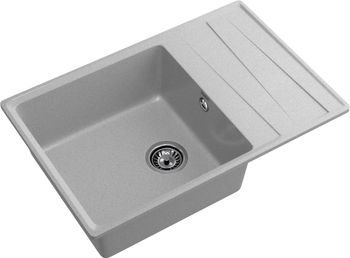 GRANFEST Мойка LEVEL 760L 1-чаша+крыло 760*500 серый арт.GF- — фото 1, Кухонные мойки