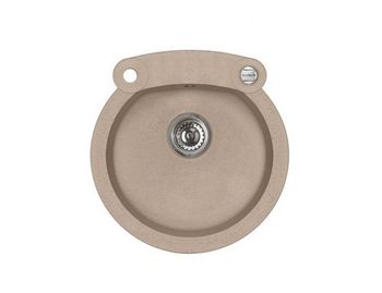 Мойка для кухни ROLL 10 GRANITAL ARCTIC-G11 510x530x200;1x с сифоном 1105296, — фото 1, Кухонные мойки