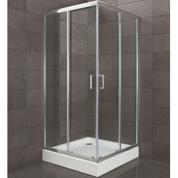 Душевой уголок BelBagno Uno 100х100 UNO-195-A-2-100-C-Cr профиль Хром стекло прозрачное — фото 1, Квадратные душевые уголки