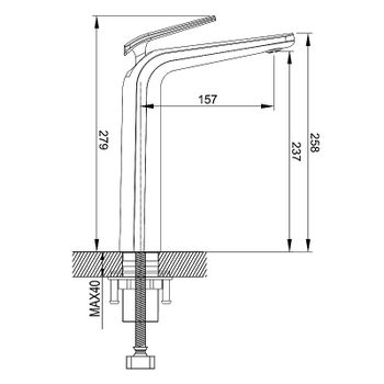 Смеситель для раковины Rose R39T R3911T Оружейная сталь — фото 2, Смесители для раковины