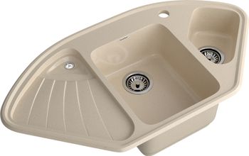 GRANFEST Мойка CORNER 1040E угловая 1,5-чаши+крыло 1039*560мм кашемир арт.GF- — фото 1, Кухонные мойки