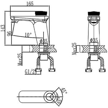 Смеситель для раковины D&K Bayern Alfeld DA1482101 Хром — фото 2, Смесители для раковины