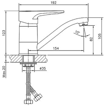 Смеситель для раковины Haiba HB4568-2 Хром — фото 2, Смесители для раковины