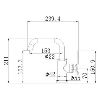 Смеситель для раковины Bronze de Luxe 1760'S 1178CC Хром матовый — фото 2, Смесители для раковины