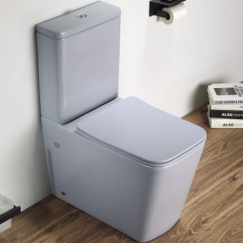 Унитаз компакт CeramaLux 2170AXMHL Голубой матовый с бачком и сиденьем Микролифт — фото 1, Напольные унитазы