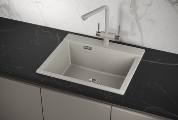 Granula-ES-5804, БАЗАЛЬТ, кухонная мойка, кварц, ESTETICA — фото 1, Кухонные мойки