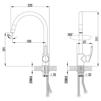 Смеситель для кухни Lemark Plus Strike LM1105C Хром — фото 2, Смесители для кухни