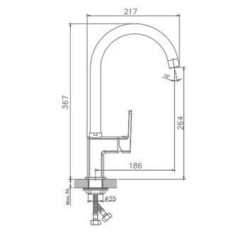 Смеситель для кухни Haiba HB70176 Хром — фото 2, Смесители для кухни