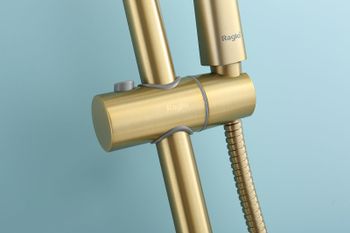 Душевая система Raglo R20.26.03 с термостатом Золото матовое — фото 32, Душевые стойки