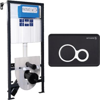 Инсталляция Bettoserb Sava Fix Slim SET40006461 для унитаза с Черной матовой Хром глянец клавишей см — фото 1, Инсталляции для унитазов