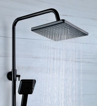 Душевая система Bond B01-9488 Черная матовая — фото 2, Душевые стойки