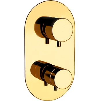 Смеситель для душа Remer Minimal Thermo NT92KBDO с термостатом Золото — фото 1, Смеситель для душа