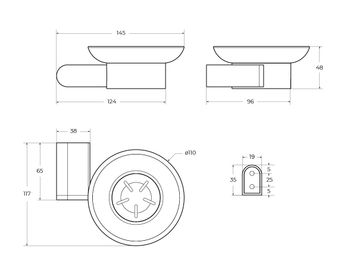 Мыльница подвесная CEZARES STYLUS-SODS-IN — фото 2, Аксессуары для раковины