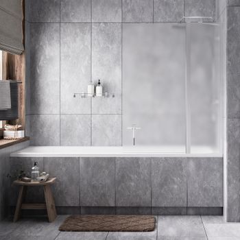 Berkel 48P02-110R Matt glass Fixed Стеклянная шторка на ванну — фото 1, Шторки для ванной распашные