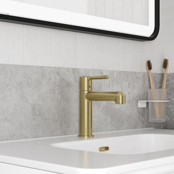 Смеситель для раковины Iddis Aiger AIGMG00i01 Золото матовое — фото 4, Смесители для раковины