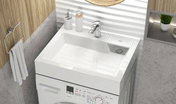 Раковина Azario Etna 60 CS00078303 на стиральную машину Белая — фото 2, Раковины на стиральную машину