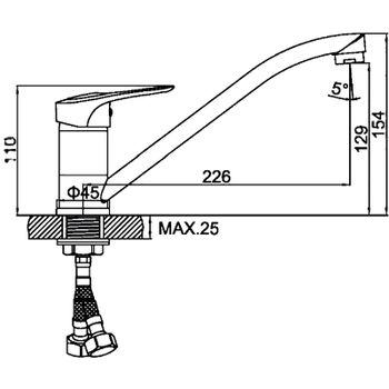 Смеситель для кухни Ledeme H37 4937L Хром — фото 2, Смесители для кухни