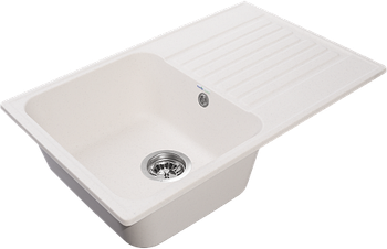 GRANFEST Мойка QUARZ 78 1-чаша+крыло 740*480мм белый арт.GF-Z- — фото 2, Кухонные мойки