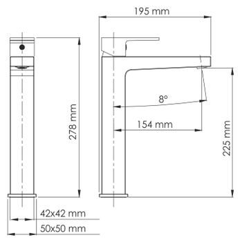 Abens 2003H Смеситель для умывальника — фото 10, Смесители для раковины