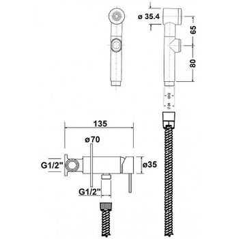 Гигиенический душ со смесителем AQUAme AQM6001CR Хром — фото 2, Гигиенические души