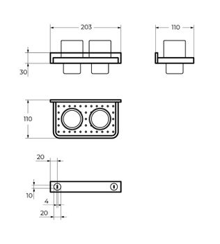 Стакан двойной CEZARES MAXIMA CZR-F-8920A — фото 2, Аксессуары для раковины